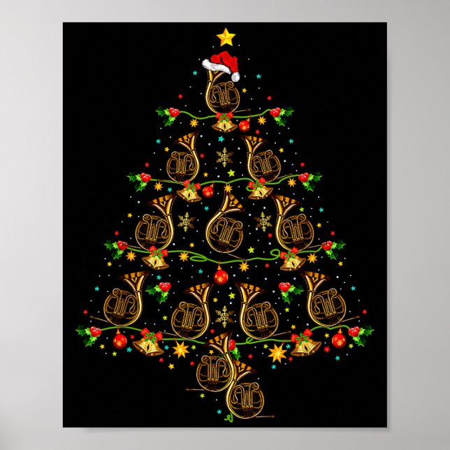 French Horn Music Lover Xmas Gift French Horn Chri Poster (Front)