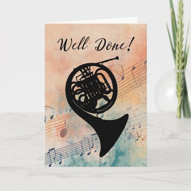 French Horn Music Performance Congratulations Card (Front)
