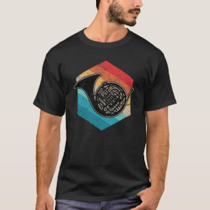 French Horn Music Retro Grunge T-Shirt