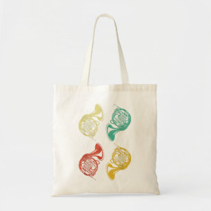 French Horn Music Retro Vintage Colourful French H Tote Bag
