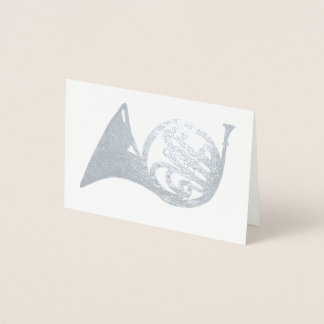 French Horn Musical Instrument in Silver Foil Card