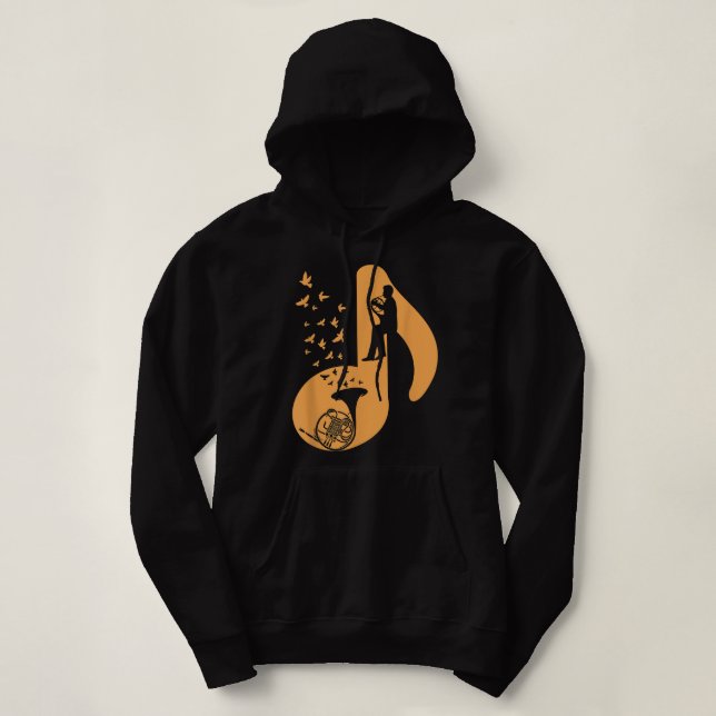French Horn Musical Note French Horn Lover3 Hoodie (Design Front)