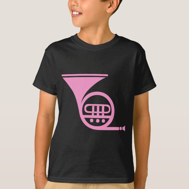 French Horn - Pink T-Shirt (Front)