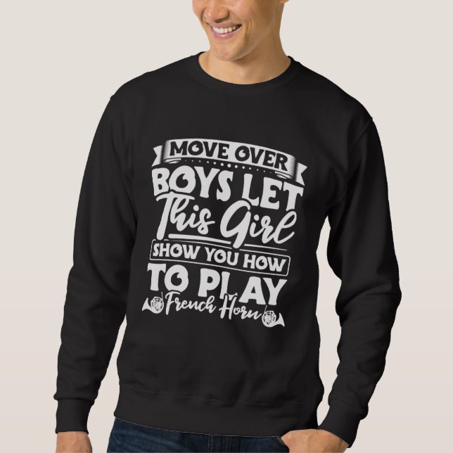 French Horn Player Apparel Instrument Brass Music  Sweatshirt (Front)
