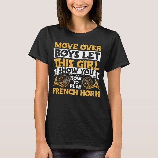 French Horn Player Apparel Instrument Brass Music  T-Shirt (Front)