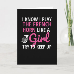 French Horn Player Girl   French Hornist Women Card