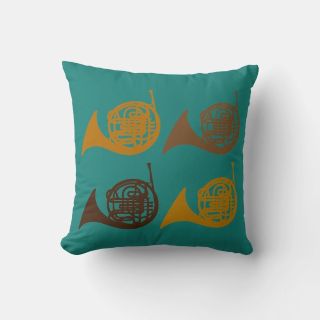 French Horn Player Music Gift Pillow (Front)