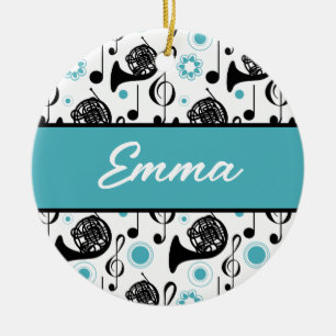 French Horn Player Musician Gift Personalized Ceramic Ornament