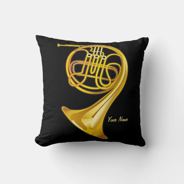 French Horn Player Personalised Music Gift Pillow (Front)