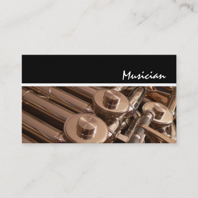 French Horn Player Teacher Music Studio Musician Business Card (Front)