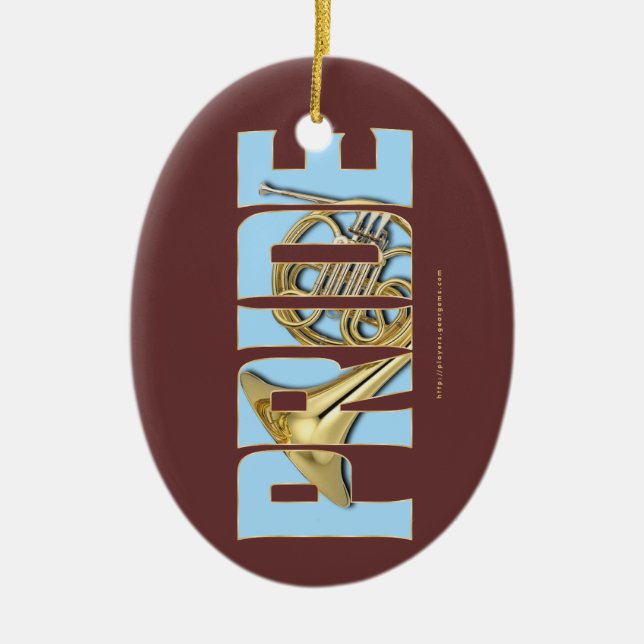 French Horn Pride Ceramic Ornament (Front)