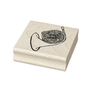 French Horn Rubber Stamp
