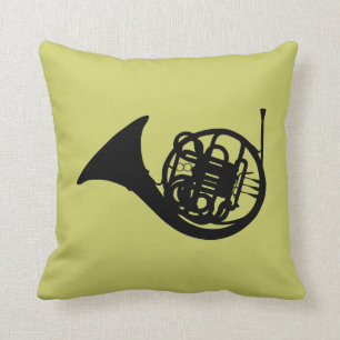 FRENCH HORN SILHOUETTE CUSHION