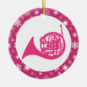 French Horn Snowflake Music Christmas Ornament