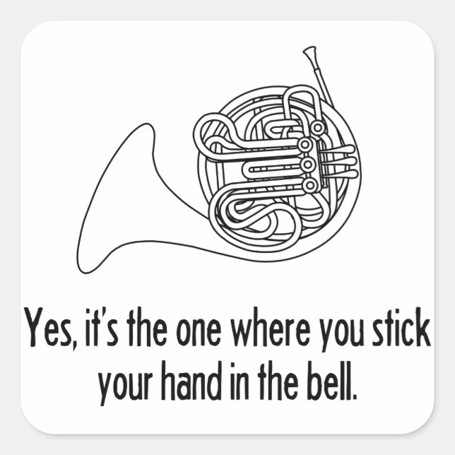 French Horn Square Sticker (Front)