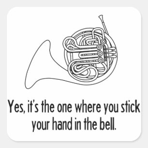 French Horn Square Sticker