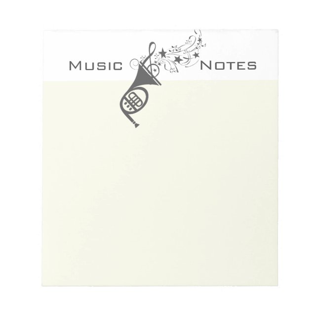 French Horn Wind  Musician Music Notes (Front)