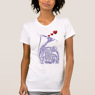 French Horn with Hearts Shirt