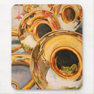 French Horns Musician Funny Frog Escape Artist Mouse Pad
