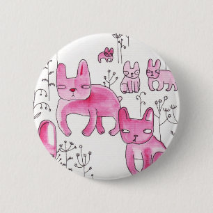 French in wild wild field 6 cm round badge