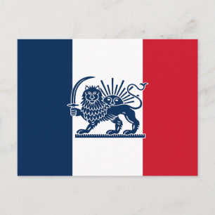 French Iranian Lion and Sun Heritage Flag Postcard