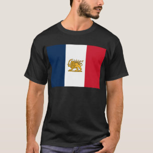French Iranian Lion and Sun Heritage Flag T-Shirt