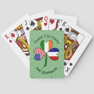 French Irish American Flag Shamrock Personalised Playing Cards