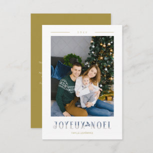 French Joyeux Noël Modern Calligraphy Custom Photo