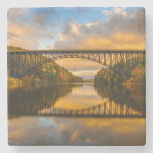 French King Bridge in Fall Stone Coaster