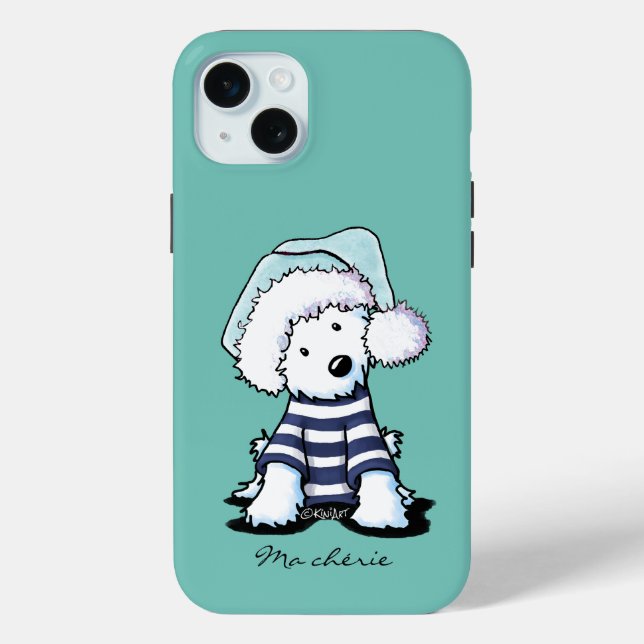 French KiniArt Christmas Westie Dog iPhone Case (Back)