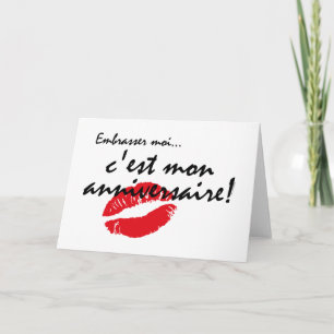 French Kiss Me Birthday Card