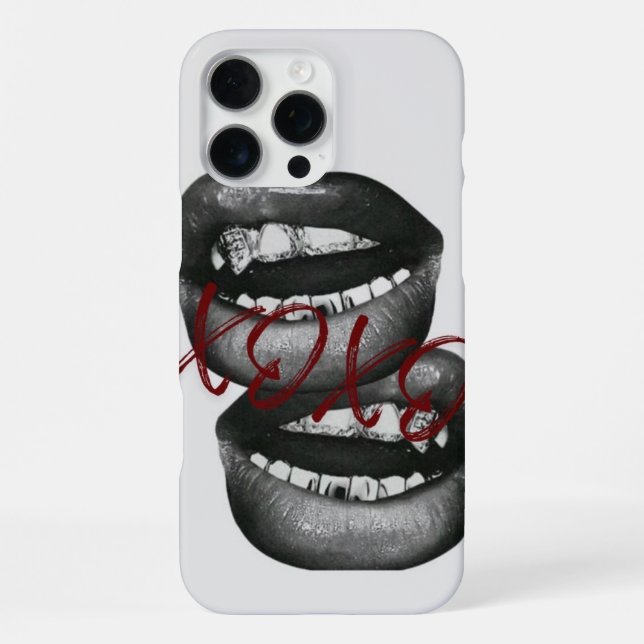 French Kiss Noir & Crimson iPhone Case (Back)