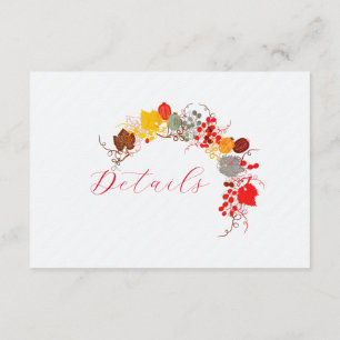French Kissed Sweet Berry Grapes Flowers Wedding Enclosure Card