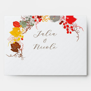 French Kissed Sweet Berry Grapes Flowers Wedding Envelope