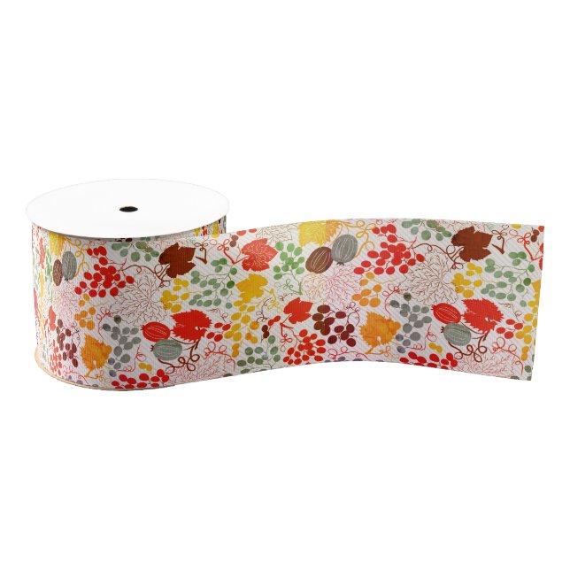 French Kissed Sweet Berry Grapes Flowers Wedding Grosgrain Ribbon (Spool)