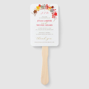 French Kissed Sweet Berry Grapes Flowers Wedding Hand Fan