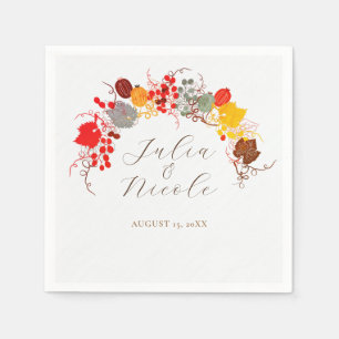 French Kissed Sweet Berry Grapes Flowers Wedding Napkin