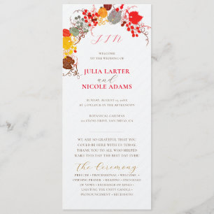 French Kissed Sweet Berry Grapes Flowers Wedding Program