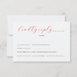French Kissed Sweet Berry Grapes Flowers Wedding RSVP Card