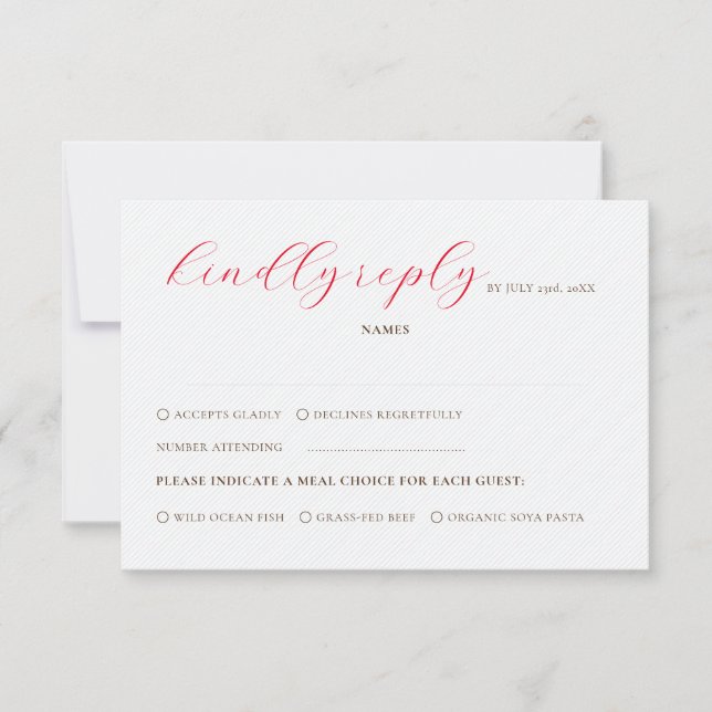 French Kissed Sweet Berry Grapes Flowers Wedding RSVP Card (Front)