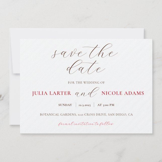 French Kissed Sweet Berry Grapes Flowers Wedding Save The Date (Front)