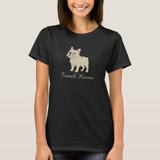 French Kisses, Cream French Bulldog T-Shirt (Front)