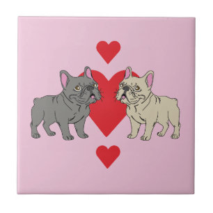 French Kisses Frenchies Ceramic Tile