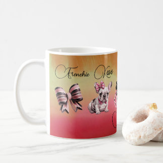 French Kisses Hallloween Bulldog Cat  ghost quote  Coffee Mug