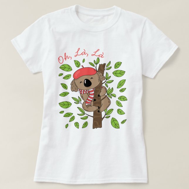 French Koala T-Shirt (Design Front)
