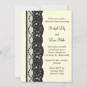 French Lace Rehearsal Dinner (ivory) Invitation