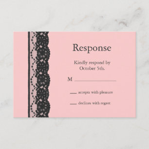 French Lace RSVP (pink) Card