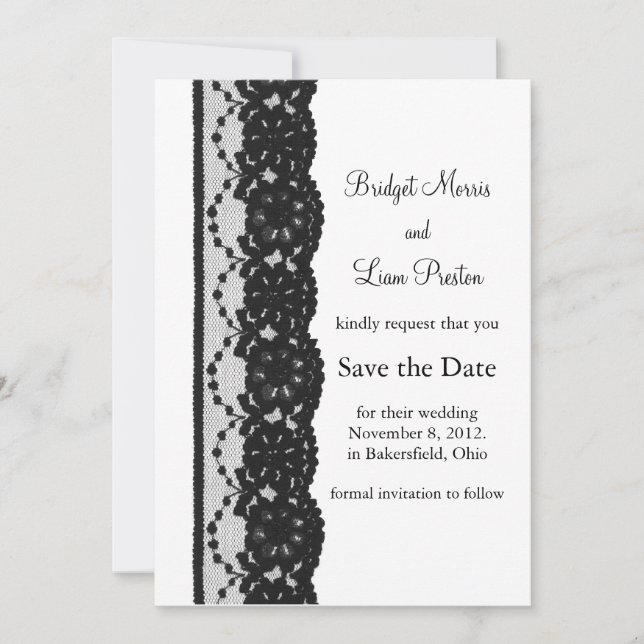 French Lace Save the Date (white) (Front)