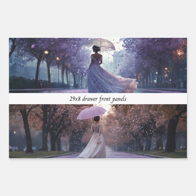 French Lady Garden Walk Drawer Front Wrapping Pape Paper Sheet (Front)