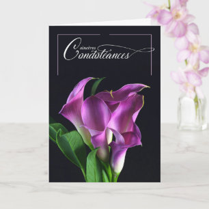 French Language Sympathy Condoléances Lilies Card